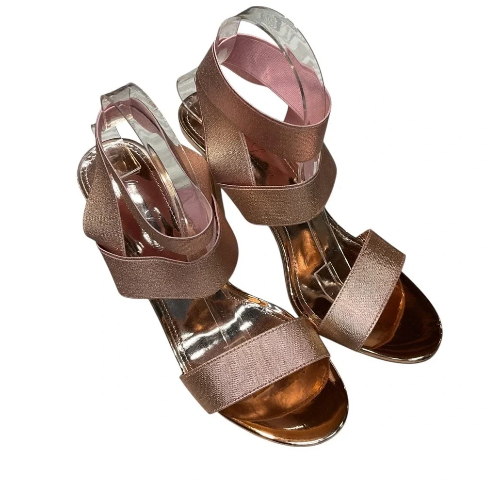 Lauren Lorraine Leniya Cross Stretch Strap Stiletto High Heels Sandals Sz 10 NWB